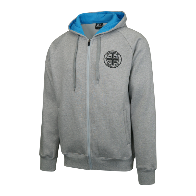 Melbourne City Essentials Grey Zip Hoodie - Men's