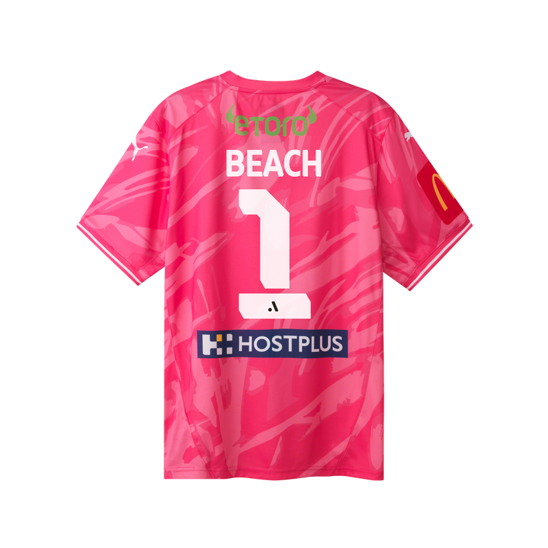 Melbourne City FC 25/26 Authentic Goalkeeper Jersey Fluro Pink - Men’s Fit with BEACH 1 Printing