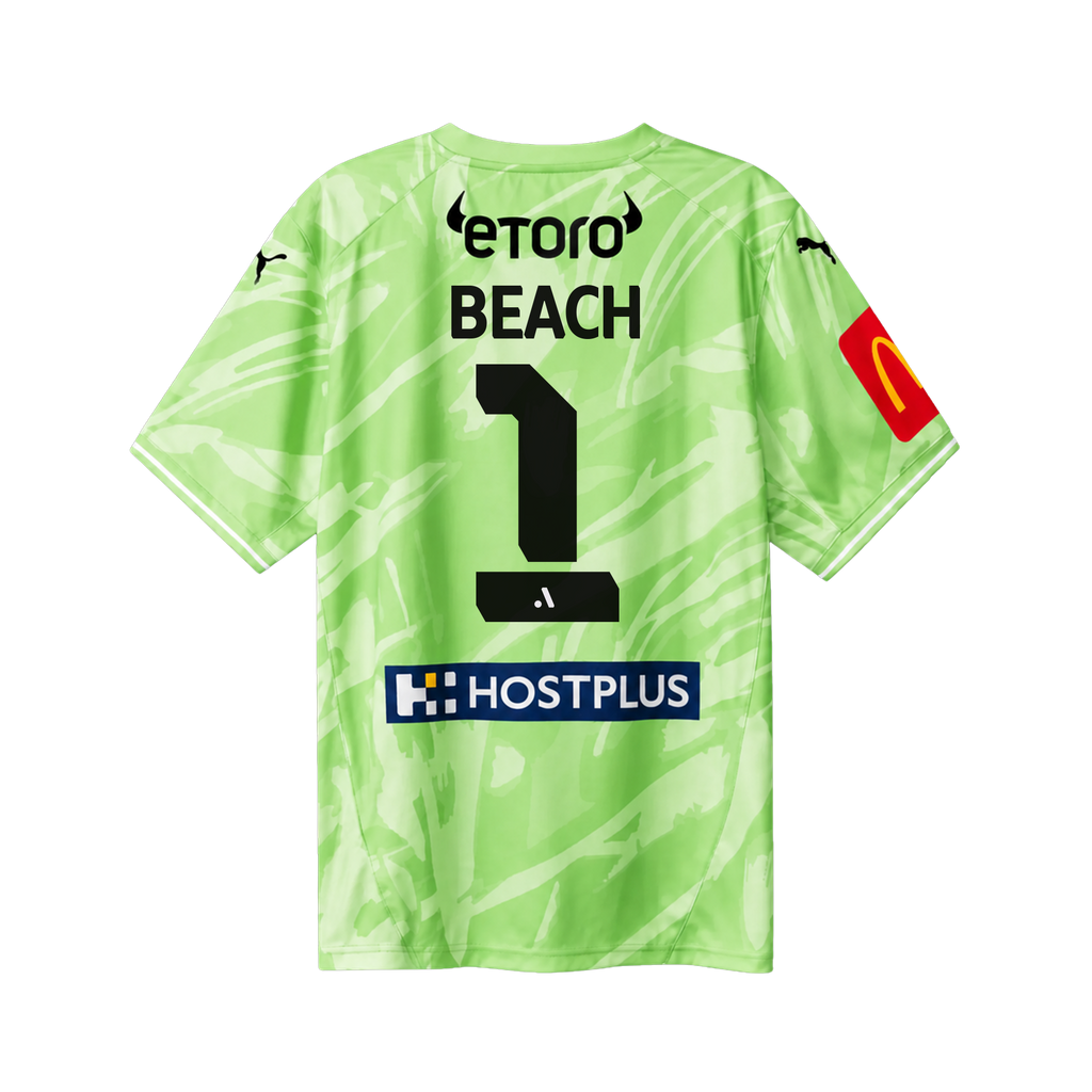 Melbourne City FC 25/26 Authentic Goalkeeper Jersey Fizzy Lime - Men’s Fit with BEACH 1 Printing