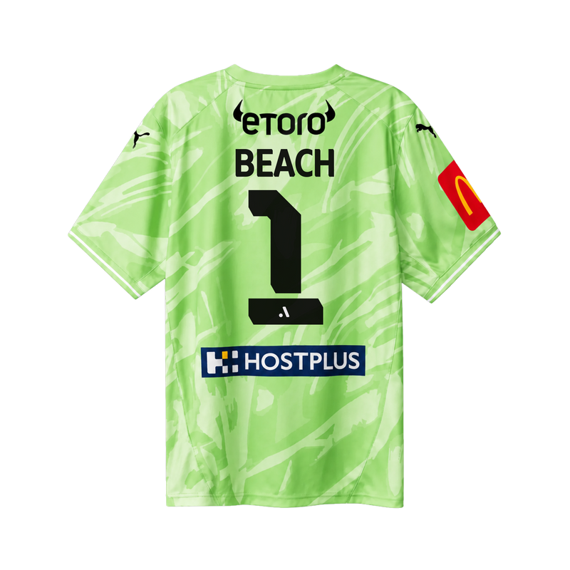 Melbourne City FC 25/26 Authentic Goalkeeper Jersey Fizzy Lime - Men’s Fit with BEACH 1 Printing