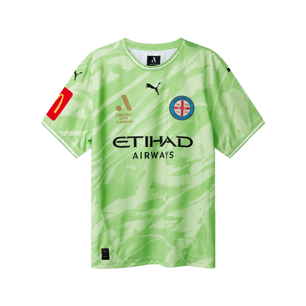 Melbourne City FC 25/26 Authentic Goalkeeper Jersey Fizzy Lime - Men’s Fit with BEACH 1 Printing