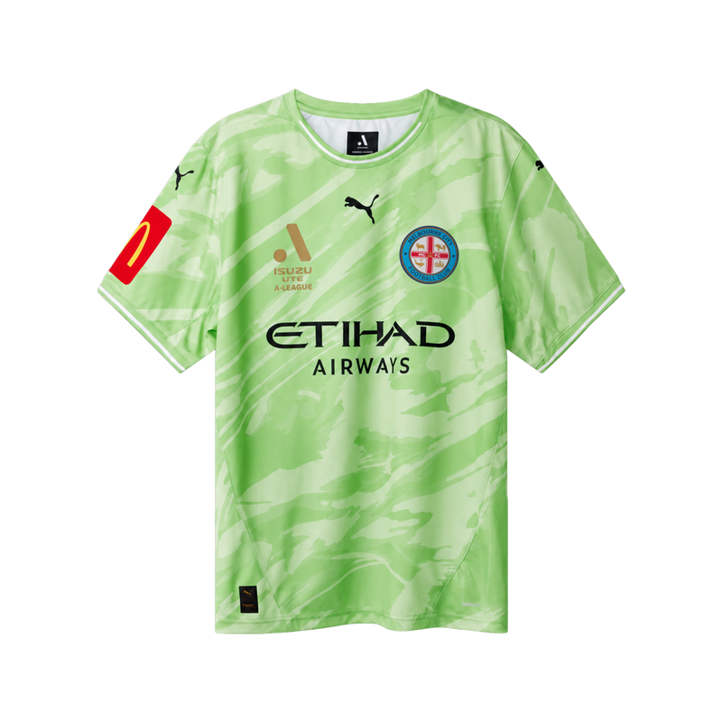 Melbourne City FC 25/26 Authentic Goalkeeper Jersey Fizzy Lime - Men’s Fit with BEACH 1 Printing