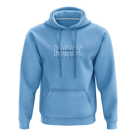 Tonal Overtype Blue Hoodie